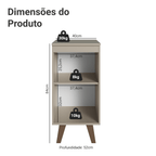 Balcão de Cozinha 40 cm 1 Porta Com Pés Crema Nice Madesa