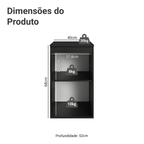 Balcão de Cozinha 40 cm 1 Porta Suspenso Preto Nice Madesa