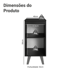 Balcão de Cozinha 40 cm 1 Porta Com Pés Preto Nice Madesa