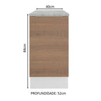 Balcão Madesa Stella 40 cm 1 Porta Branco/Rustic