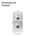Balcão de Cozinha 40 cm 1 Porta (Sem Tampo) Branco/Cinza Lux Madesa