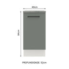 Balcão Madesa Agata 40 cm 1 Porta Branco/Cinza