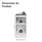 Balcão Madesa Agata 40 cm 1 Porta Branco/Cinza