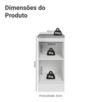 Balcão de Cozinha 40 cm 1 Porta Branco/Cinza Vik Madesa