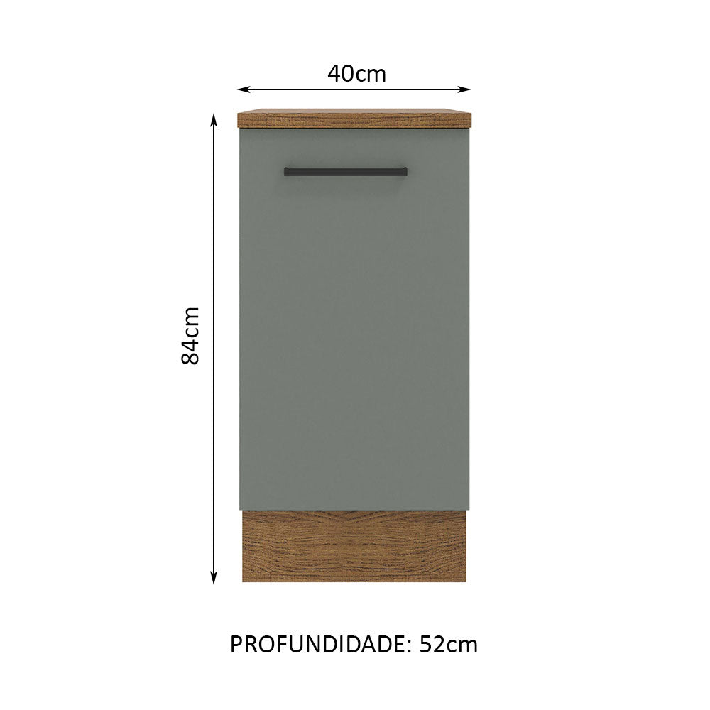 Balcão Madesa Agata 40 cm 1 Porta Rustic/Cinza
