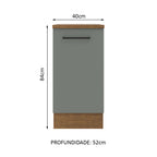 Balcão Madesa Agata 40 cm 1 Porta Rustic/Cinza