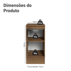 Balcão de Cozinha 40 cm 1 Porta Rustic/Cinza Vik Madesa