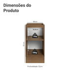 Balcão de Cozinha 40 cm 1 Porta (Sem Tampo) Rustic/Verde Vik Madesa