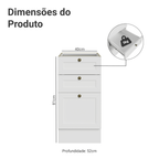 Balcão de Cozinha 40 cm 3 Gavetas (Sem Tampo) Branco Vik Madesa