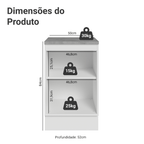 Balcão de Cozinha 50cm 1 Porta Branco Agata Madesa