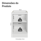Balcão de Cozinha 50cm 1 Porta (Sem Tampo) Branco Vik Madesa