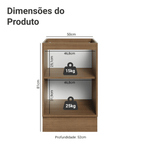 Balcão de Cozinha 50cm 1 Porta (Sem Tampo) Rustic Stella Madesa
