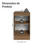 Balcão de Cozinha 50cm 1 Porta Rustic/Branco Stella Madesa