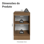 Balcão de Cozinha 50cm 1 Porta Rustic/Preto Vik Madesa