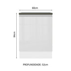 Balcão Madesa Acordes 100% MDF 60 cm 1 Porta Frente Branco Brilho