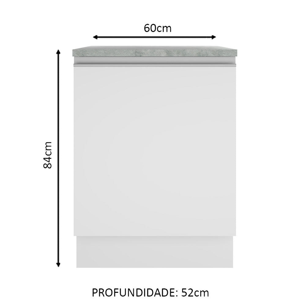 Balcão Madesa Glamy 60 cm 1 Porta Branco