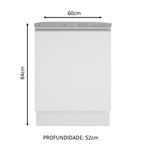Balcão Madesa Glamy 60 cm 1 Porta Branco