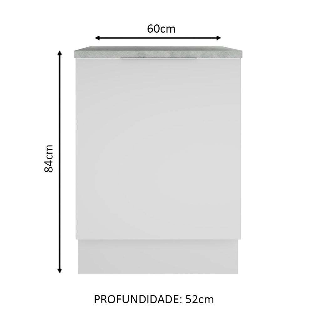 Balcão Madesa Stella 60 cm 1 Porta Branco