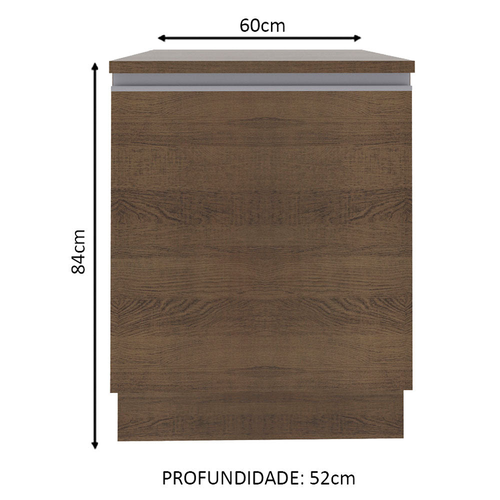 Balcão Madesa Glamy 60 cm 1 Porta Rustic