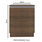 Balcão Madesa Glamy 60 cm 1 Porta Rustic