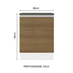 Balcão Madesa Acordes 100% MDF 60 cm 1 Porta Branco/Rustic