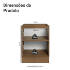 Balcão de Cozinha 60 cm 1 Porta (Sem Tampo) Rustic/Branco Vik Madesa