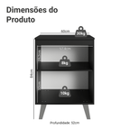 Balcão de Cozinha 60 cm 1 Porta Com Pés Preto Nice Madesa