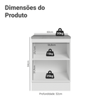 Balcão de Cozinha 60 cm 1 Porta Branco/Cinza Lux Madesa