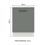 Balcão Madesa Agata 60 cm 1 Porta Branco/Cinza