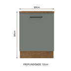Balcão Madesa Agata 60 cm 1 Porta Rustic/Cinza