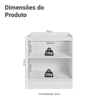 Balcão de Cozinha 70 cm 2 Portas (Sem Tampo) Branco Agata Madesa