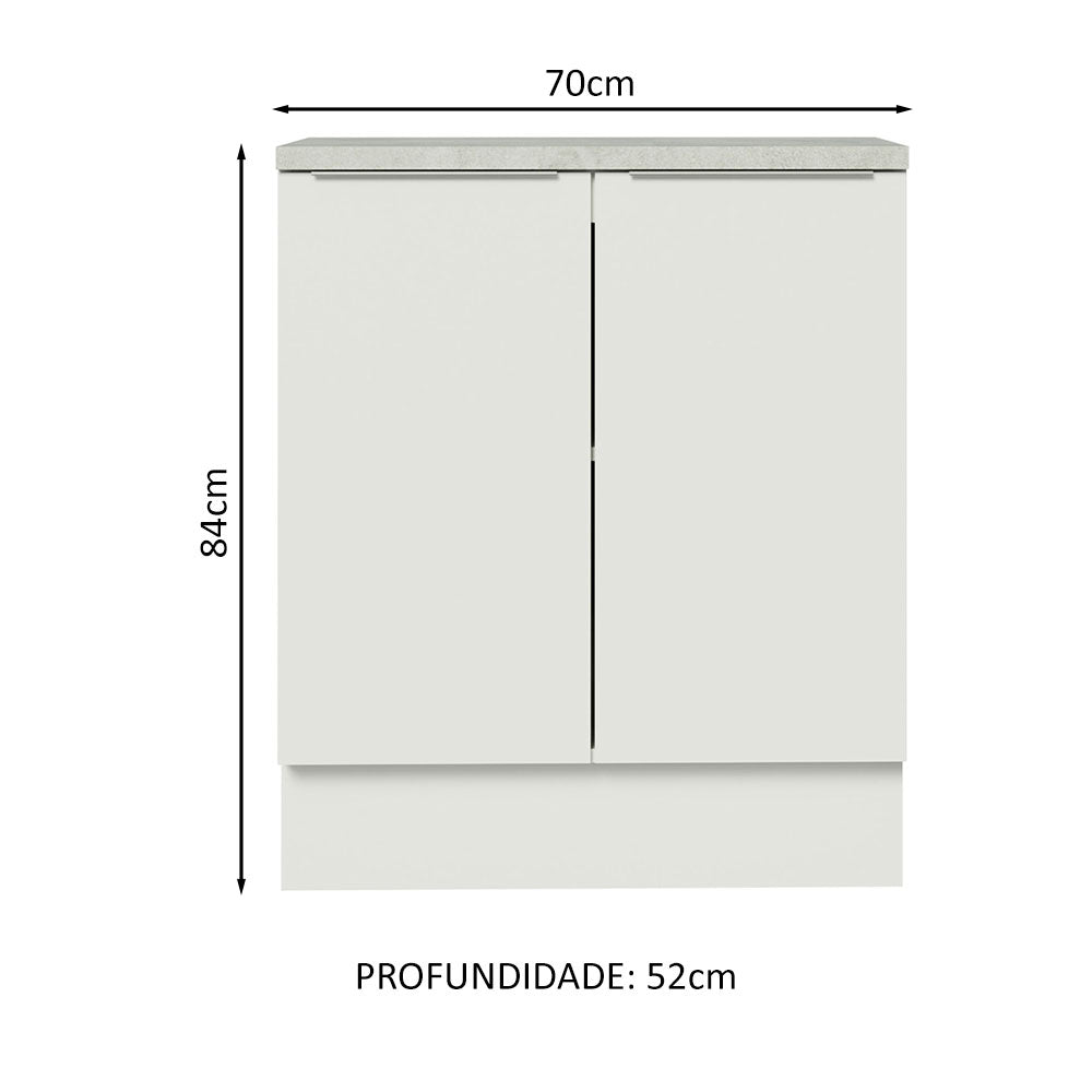 Balcão de Cozinha Madesa Stella 70 cm 2 Portas Branco