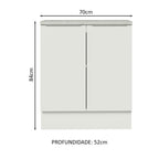 Balcão de Cozinha Madesa Stella 70 cm 2 Portas Branco