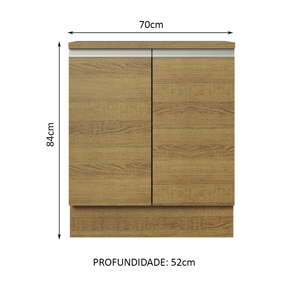 Balcão de Cozinha Madesa Glamy 70 cm 2 Portas Rustic