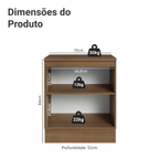 Balcão de Cozinha Madesa Agata 70 cm 2 Portas Rustic/Cinza