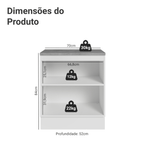 Balcão de Cozinha 70 cm 2 Portas Branco/Verde Vik Madesa