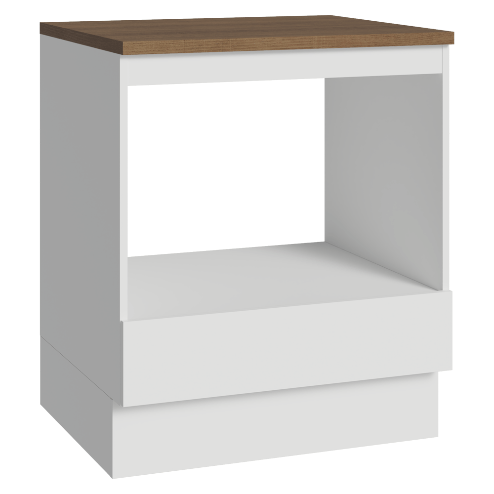 Balcão para Forno/Micro-ondas 70 cm 1 Gaveta Branco Tampo Rustic Madesa