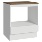 Balcão para Forno/Micro-ondas 70 cm 1 Gaveta Branco Tampo Rustic Madesa