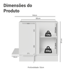 Balcão de Canto 1 Porta (Sem Tampo) Branco Agata Madesa
