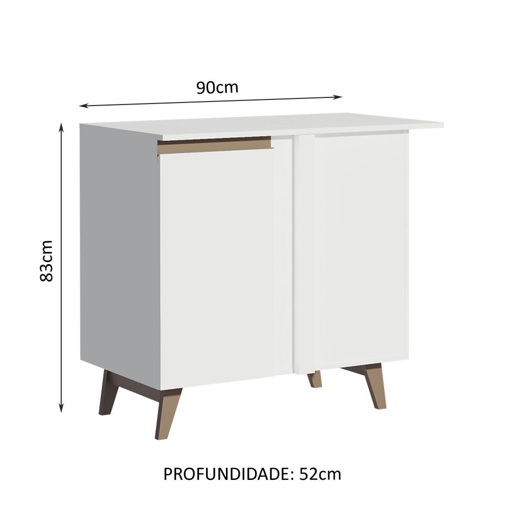 Balcão de Canto Madesa Reims 1 Porta Branco