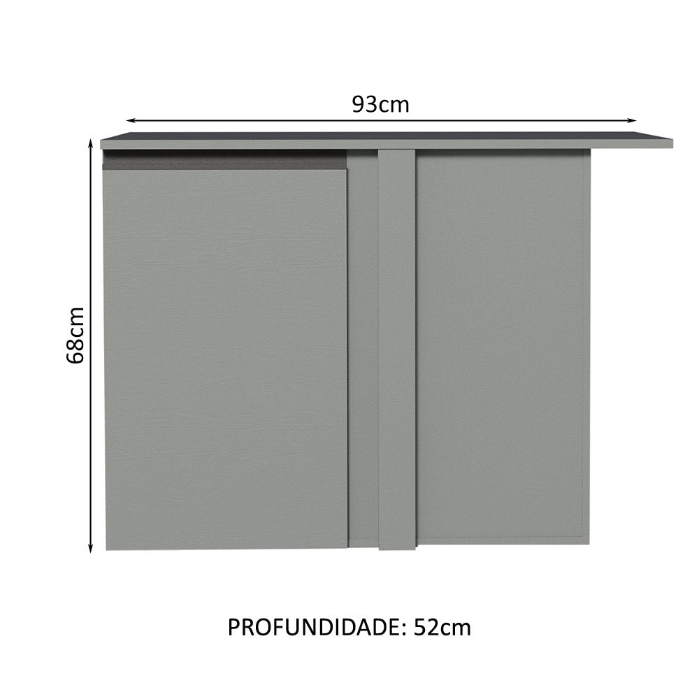 Balcão de Canto 1 Porta Suspenso Cinza Nice Madesa