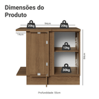 Balcão de Canto Madesa Stella 1 Porta Rustic