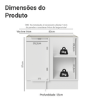 Balcão de Canto 1 Porta (Sem Tampo) Branco/Cinza Lux Madesa