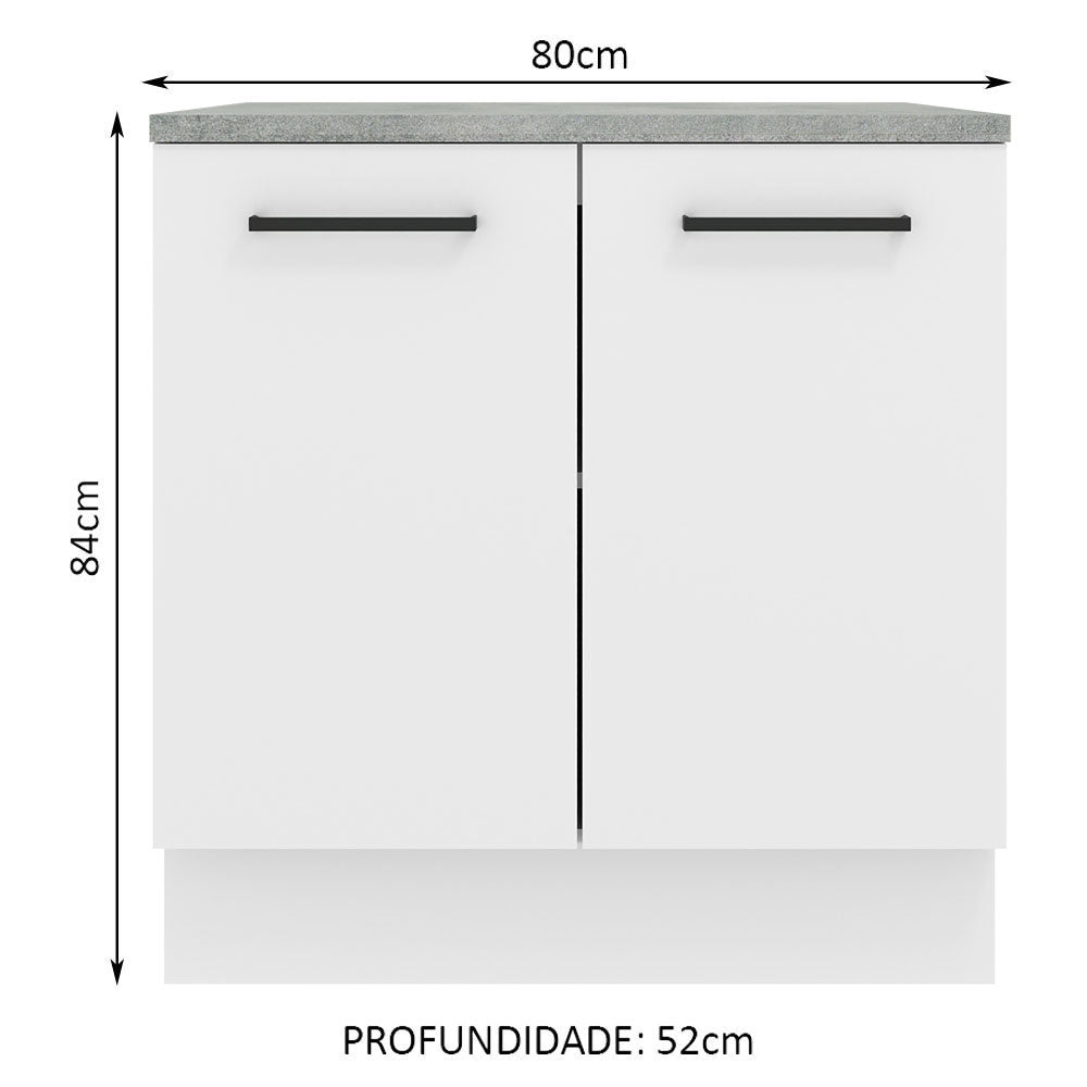 Balcão Madesa Agata 80 cm 2 Portas Branco