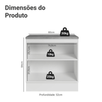 Balcão Madesa Agata 80 cm 2 Portas Branco