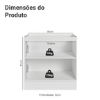 Balcão de Cozinha 80 cm 2 Portas (Sem Tampo) Branco Agata Madesa