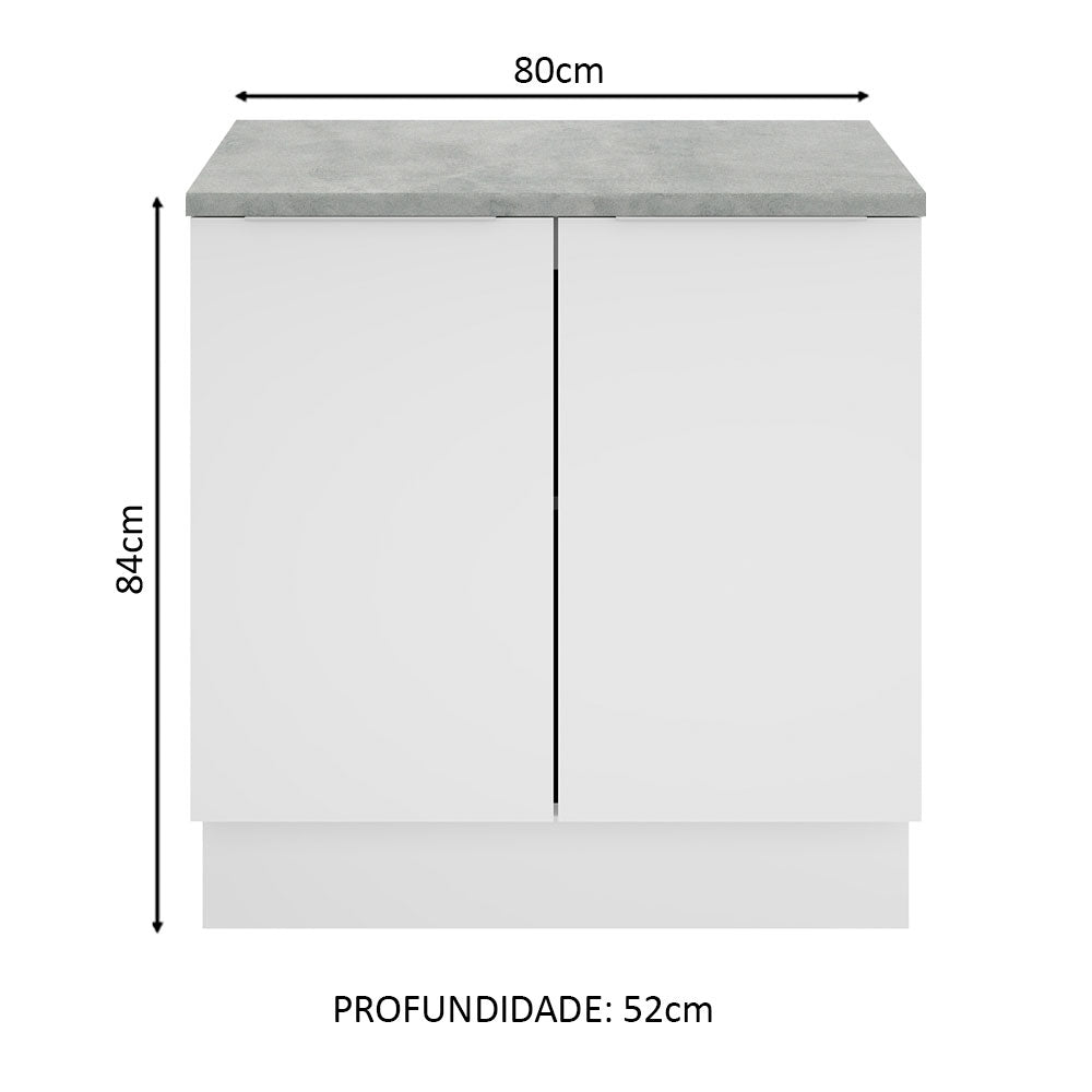 Balcão Madesa Stella 80 cm 2 Portas Branco
