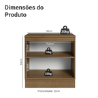 Balcão de Cozinha 80 cm 2 Portas Rustic/Preto Lux Madesa