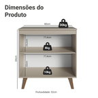 Balcão de Cozinha 80 cm 2 Portas Com Pés Crema Nice Madesa