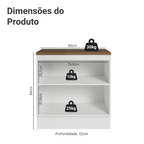 Balcão de Cozinha 80 cm 2 Portas Branco Tampo Rustic Agata Madesa